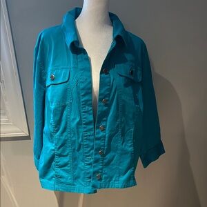 CJ Banks Turquoise Jean Jacket